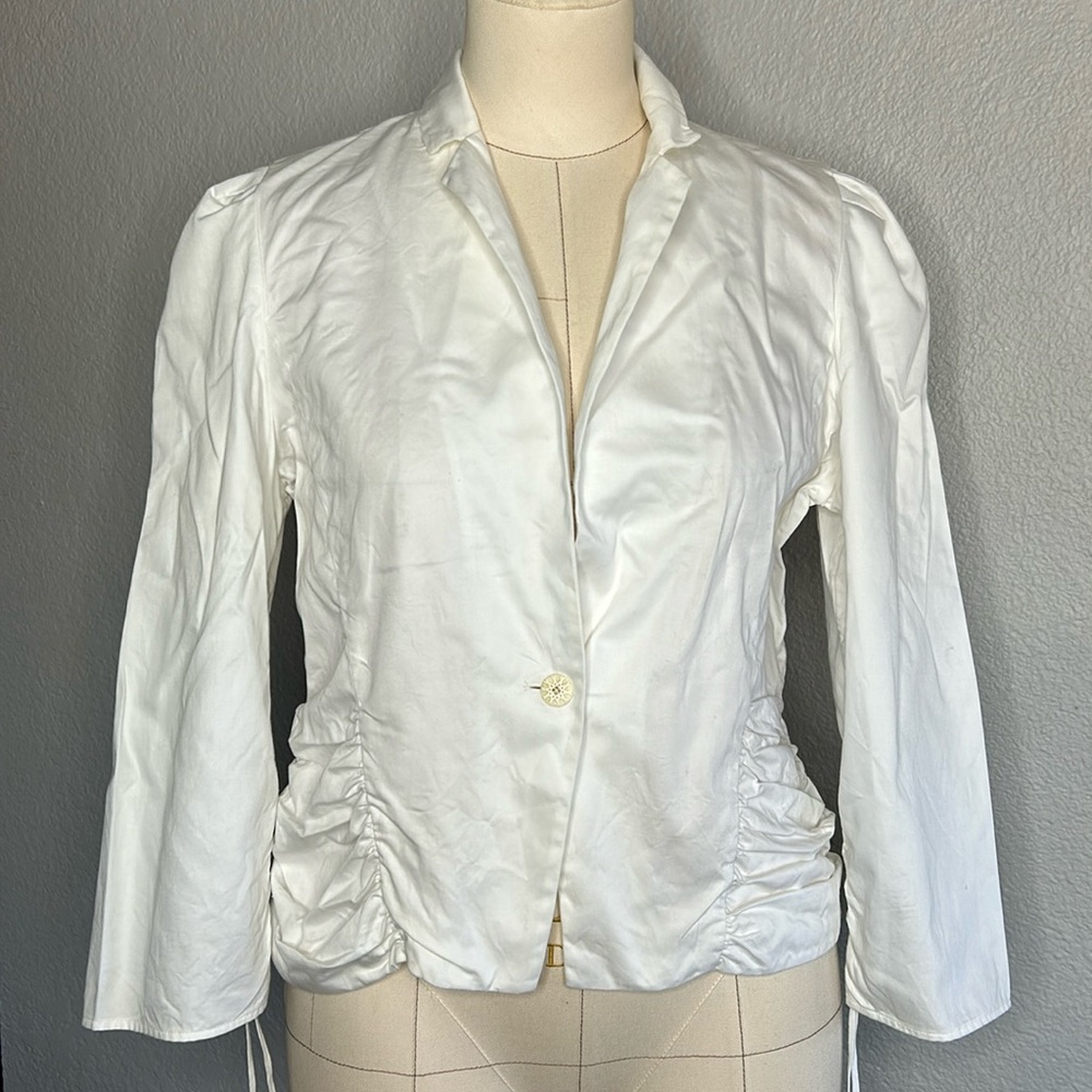 Kenzo cotton ruched long sleeve jacket